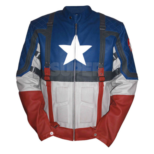 Captain-America-First-Avenger-Chris Evans-Blue-Leather-jacket