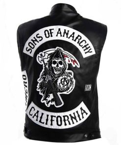 SONS OF ANARCHY TELLER LEATHER VEST WITH PATCHES