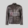 Mens 3 Quarter Choco Brown Leather Jacket