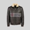 Mens Choco Brown Bomber Leather Jacket