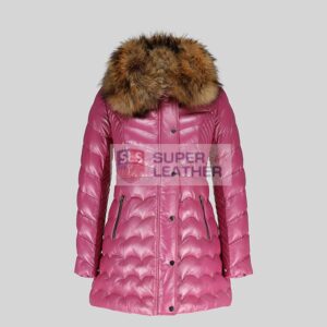 Women Pink Long Coat Jacket