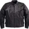 Men’s Embroidered Leather Black Jacket