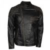 Biker-Vintage-Distressed-Skull-Embossed-Mens-Motorcycle-Leather-Jacket-chaqueta-de-moto