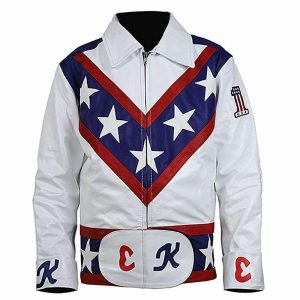 Evel Knievel White Motorcycle Leather Jacket