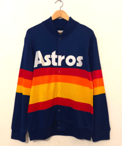 Kate Upton Astros Blue Rainbow Stripe jacket