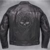 Harley Davidson Reflective Skull Black Leather Jacket