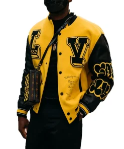 The Men's Emma Stone Louis Vuitton Yellow Varsity Jacket