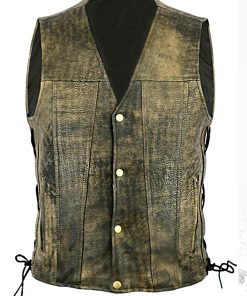 Copper Brown Men's Premium in Soft Leather Harley Motorcycle Vest