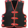 Motorcycle Club Vest with HD Braided, 3-4mm in Red Braiding & Buckles