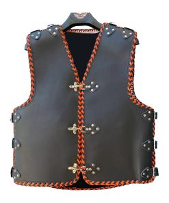 Motorcycle Club Vest Clips 3-4 mm HD Orange Braiding