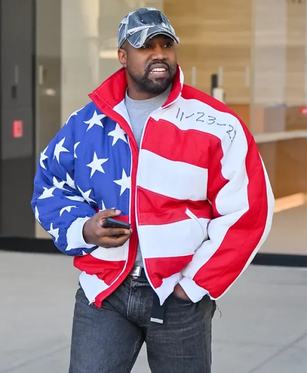 American flag Independence Day Kanye West bomber jacket