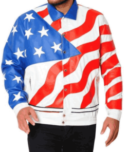 Vanilla Ice USA Flag Leather Jacket