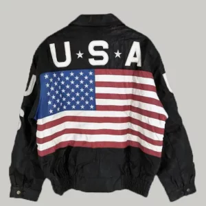 USA Vintage Flag Leather Jacket