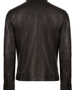 York Slim Fit Vintage black Leather Jacket