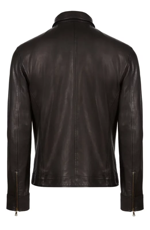 York Slim Fit Vintage black Leather Jacket