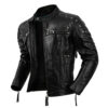 Men’s Black Biker Genuine Fashionable Slim Fit Leather Jacket