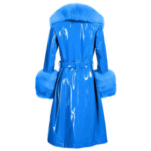 WOMEN PATENT PU SHINNING LEATHER IN BLUE SUPER LEATHER SHOP