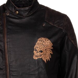 Men’s Black Motorcycle Apache Quilted Biker Leather Jacket