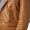 Men's Tan Genuine Leather Blazer