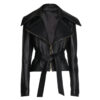 WOMEN MONTE BELTED LEATHER JACKET