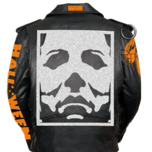 Super leather Shop Halloween Black Biker Jacket