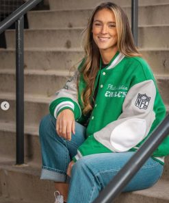 Kylie Kelce 90s Eagles Philadelphia Letterman Green Varsity Jacket