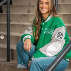 Kylie Kelce 90s Eagles Philadelphia Letterman Green Varsity Jacket