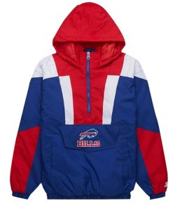 Unisex NFL Buffalo Barnaby Bills Starter Colorblock Pullover Hooded Jacket